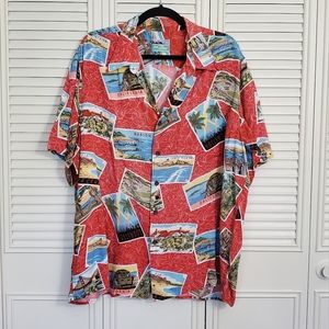 Men's Vintage Reyn Spooner Postcard Hawaiian Shirt